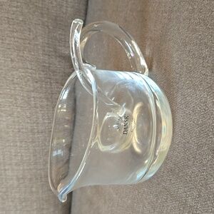 Dansk Gravy Boat Pitcher - hand blown art glass clear TAG sauce spoon or Gravy